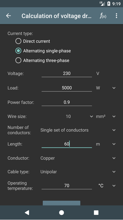 Electrical Calculations screenshot 2