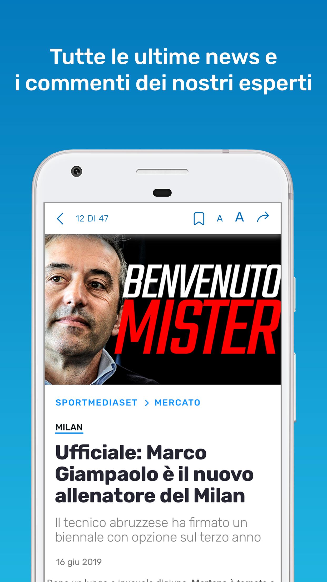 SCARICA APP SPORTMEDIASET