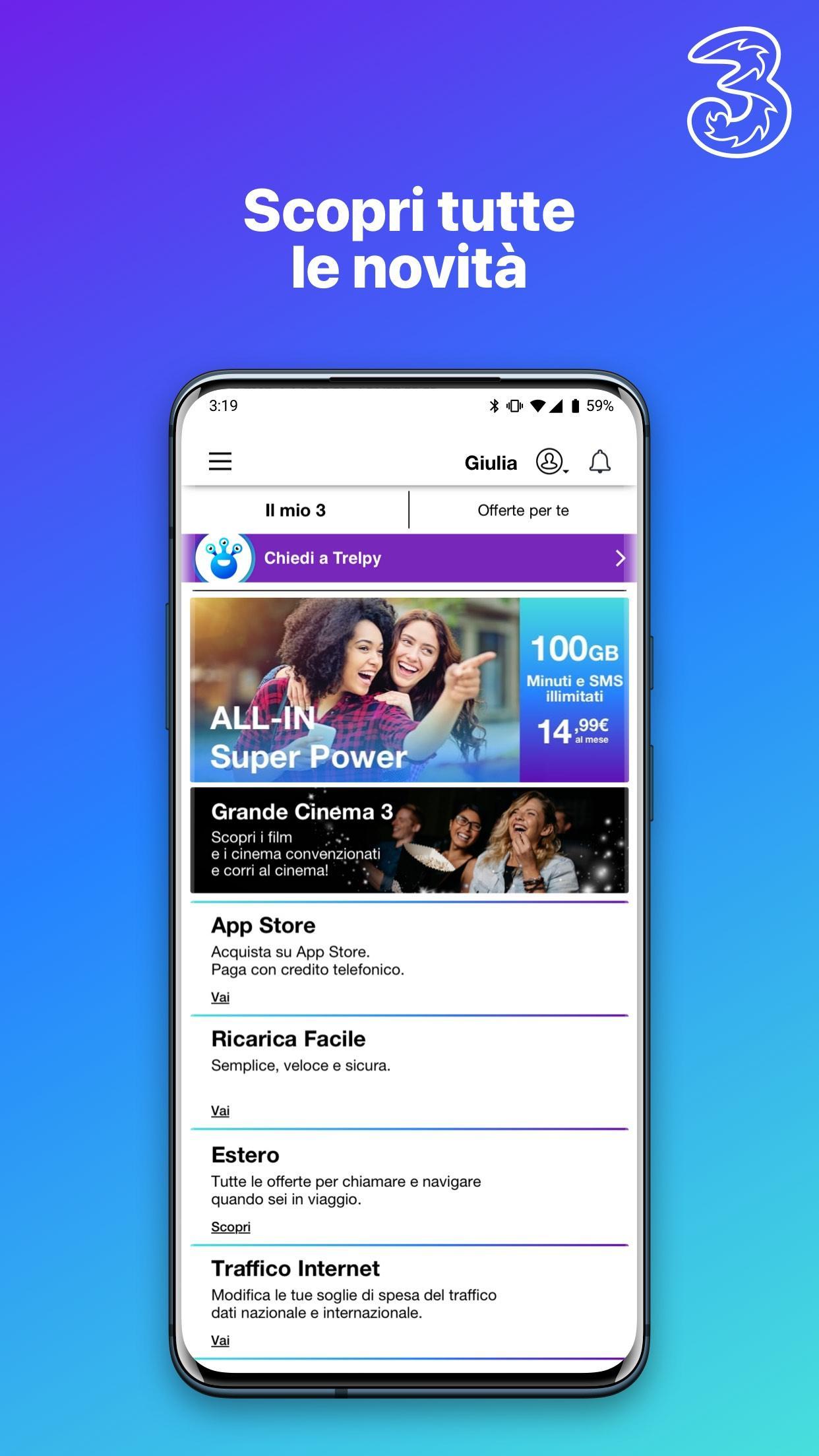 scarica app my tre