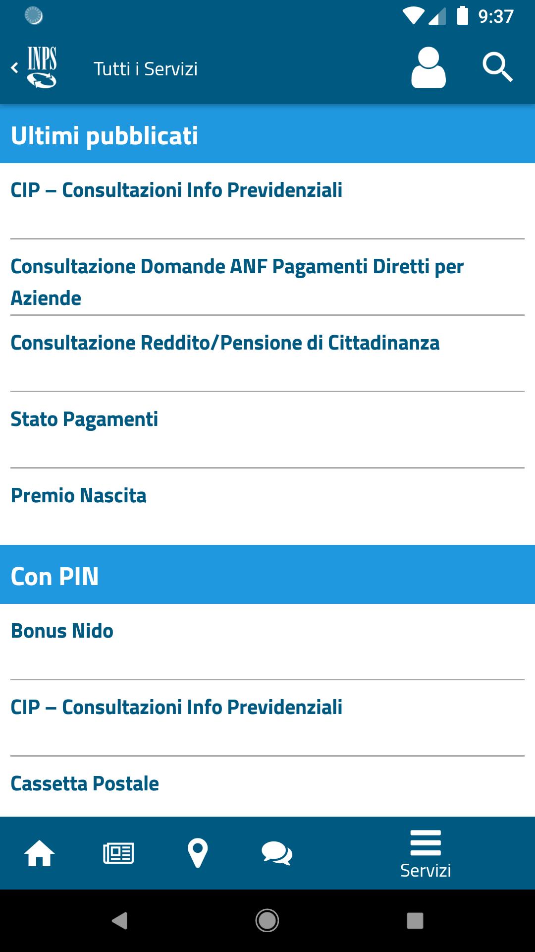 scarica app di inps