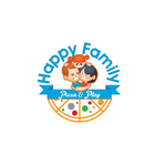 Pizzeria happy family icon