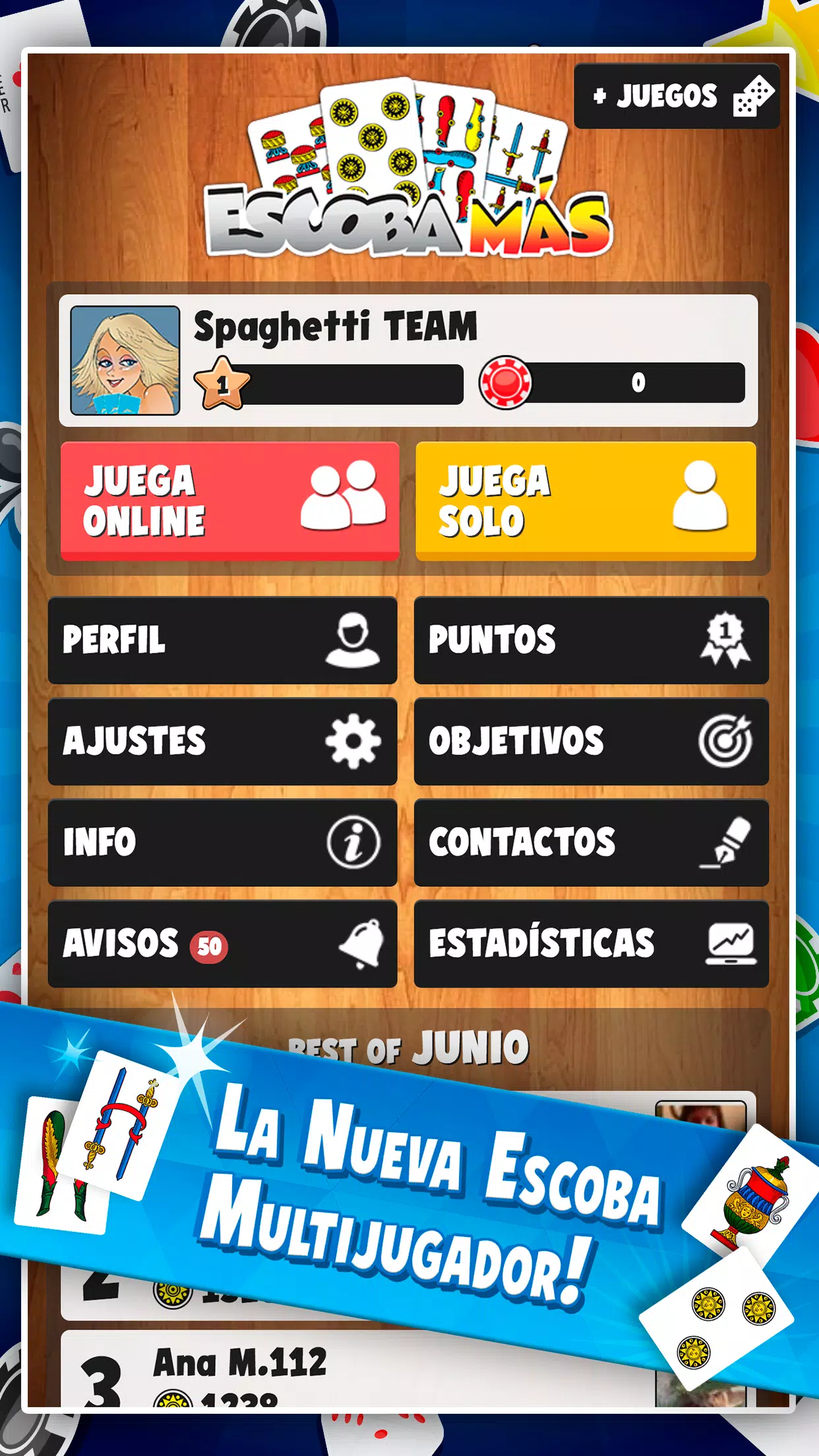 Escoba Más – Juegos Sociales
