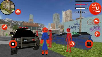 Stickman Spider Rope Hero Gangstar Crime スクリーンショット 1