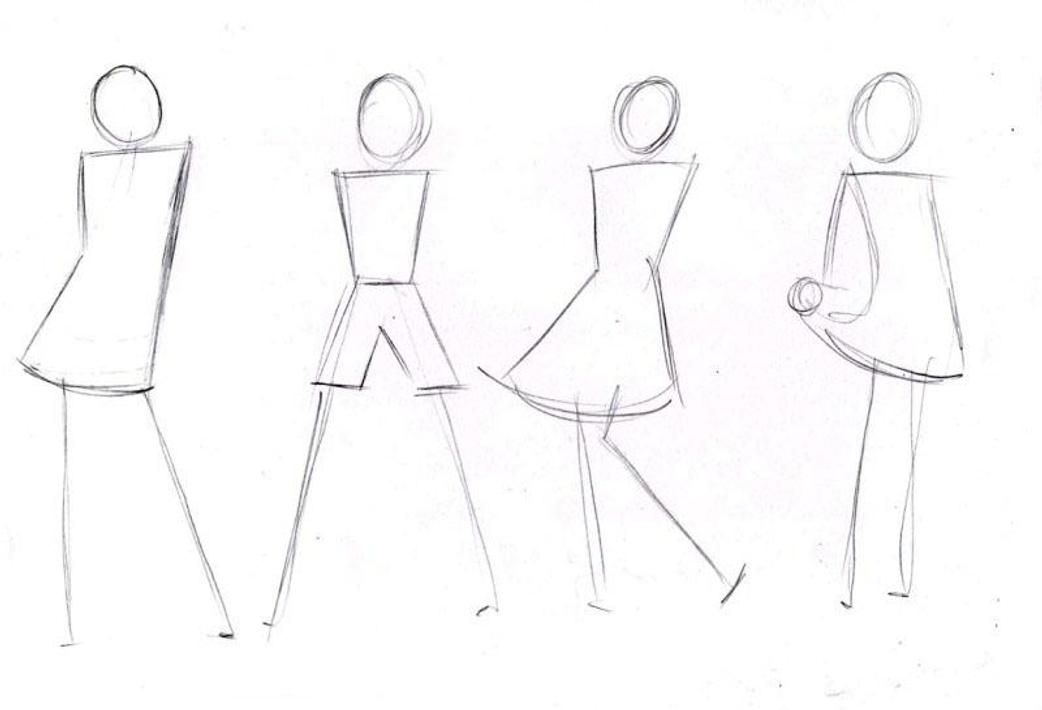 Как нарисовать человека поэтапно легко для начинающих. Пошаговый рисунок человека. Одежда рисунок карандашом. Срисовка платья для начинающих. Эскизы для рисования.