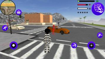 Jailbreak Stickman Rope Hero Gangstar Crime capture d'écran 1