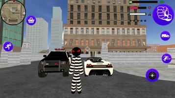 Jailbreak Stickman Rope Hero Gangstar Crime capture d'écran 2