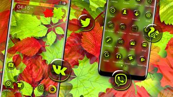 Autumn Leaf Wave Theme Affiche