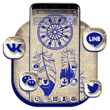 Blue Feather Art Theme أيقونة