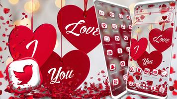 Love Heart Red Theme پوسٹر