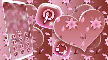Pink Flower Heart Theme capture d'écran 2