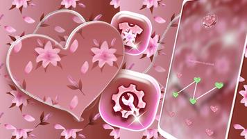 Pink Flower Heart Theme capture d'écran 3