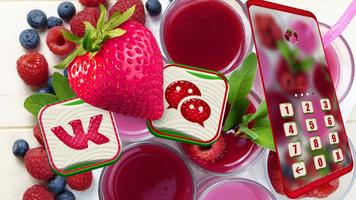 برنامه‌نما Strawberry Juice Theme عکس از صفحه