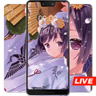 Japanese style umbrella girl live wallpaper icono