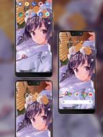 Japanese style umbrella girl live wallpaper скриншот 3