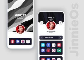 JinnieOS for KLWP Pack تصوير الشاشة 1