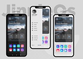 JinnieOS for KLWP Pack تصوير الشاشة 2