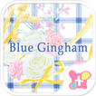 Flower Theme-Blue Gingham-