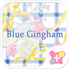 ikon Flower Tema-Blue Gingham-