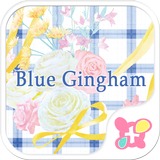 APK Flower Theme-Blue Gingham-