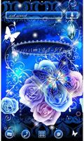 Beautiful Theme Blue Papillon الملصق