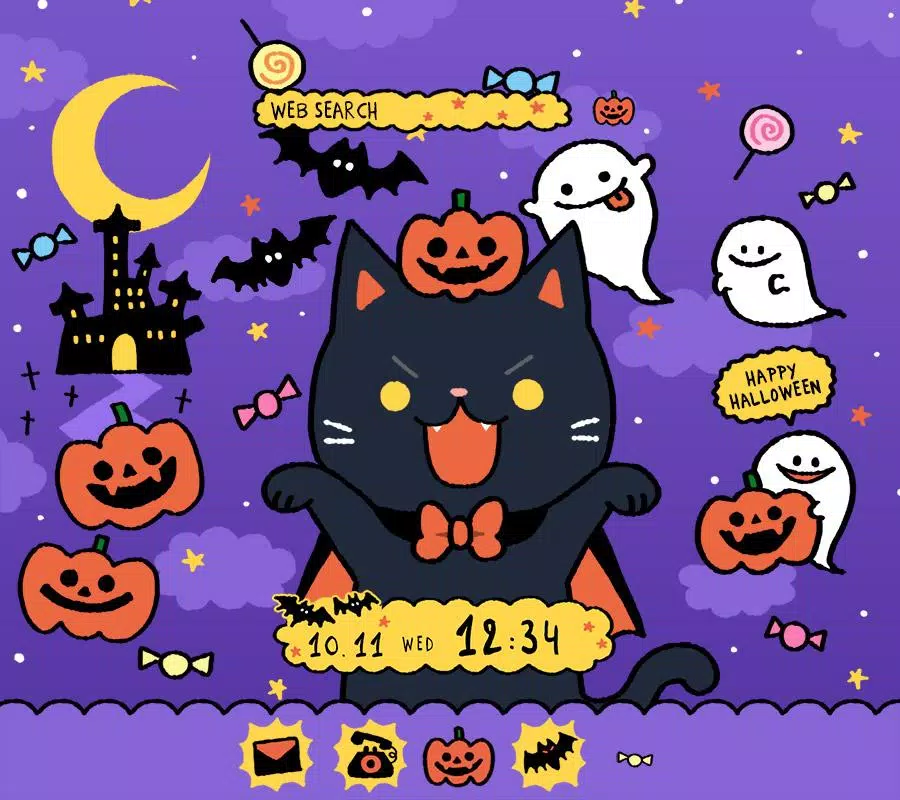 Android 用の 可愛い壁紙アイコン 黒猫のハロウィン Apk をダウンロード