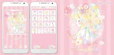 フラワリーキス 無料きせかえテーマ かわいい壁紙アイコン