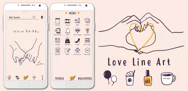 Wallpaper Tema Love Line Art