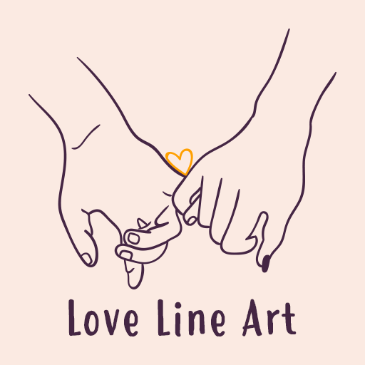 Wallpaper Tema Love Line Art