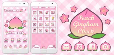 Peach Gingham Check Tema