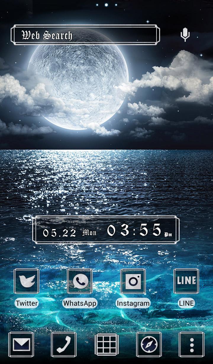 Android 用の 幻想壁紙アイコン 満月の夜と海 無料 Apk をダウンロード