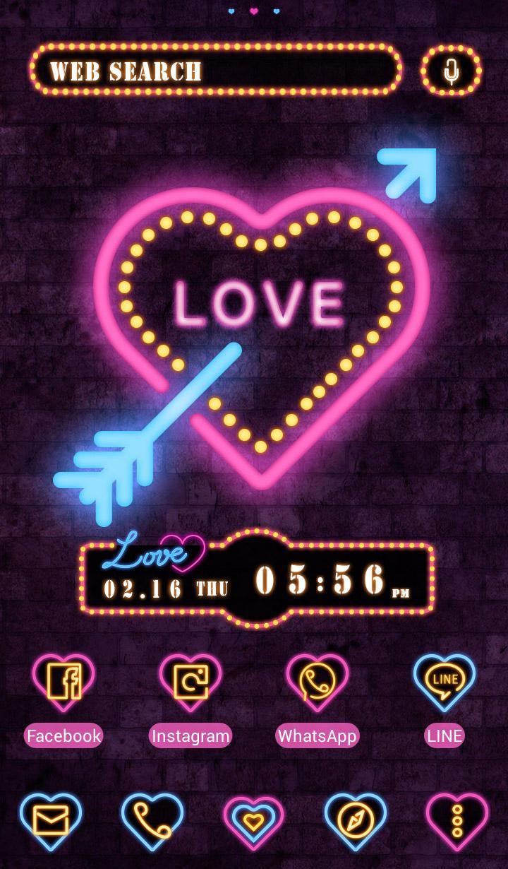 Android 用の ハート壁紙アイコン Neon Cupid Heart 無料 Apk をダウンロード