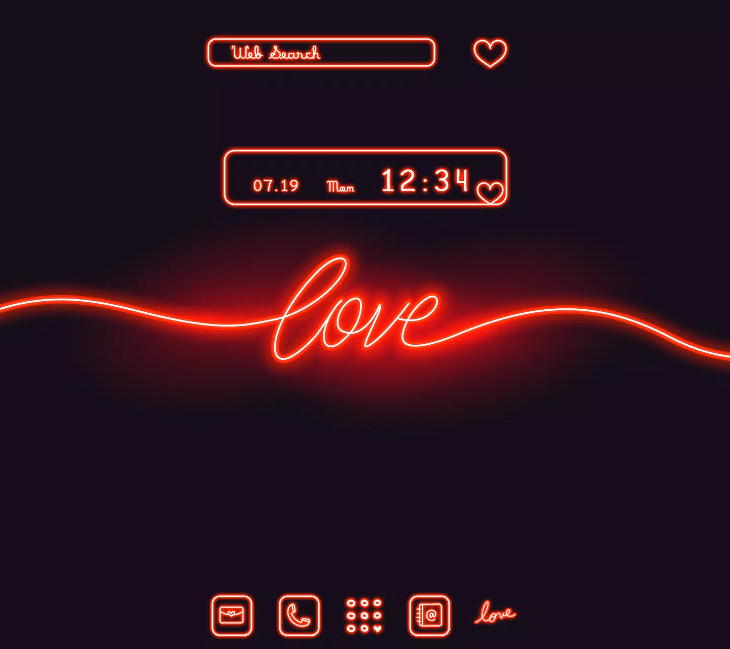 Tải xuống APK Cool Wallpaper Neon Love Theme cho Android