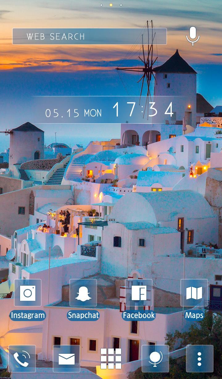 Android 用の 風景壁紙アイコン サントリーニ島の夕暮れ 無料 Apk を