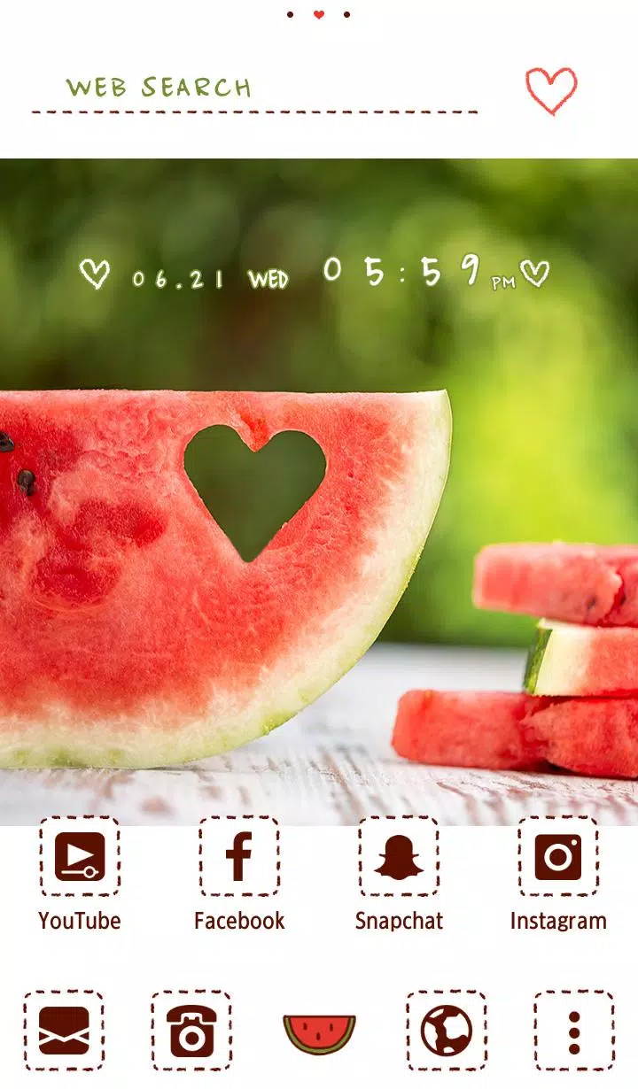 Android向けのスイカとハート Homeテーマ Apkをダウンロードしましょう