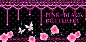蝶の小悪魔壁紙 Pink×Black Butterfly