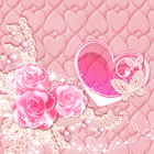 Cute Theme Lovely Pink Hearts icône