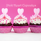 ikon Cute Theme Pink Heart Cupcakes