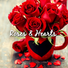 Cute wallpaper-Roses & Hearts আইকন