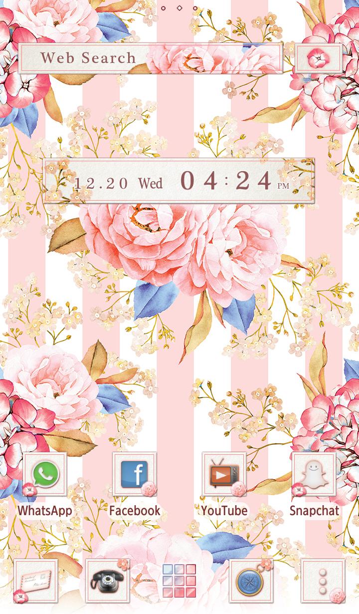 Android 用の 花柄壁紙アイコン ローズ ストライプ 無料 Apk をダウンロード