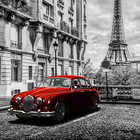 Retro Car in Paris Wallpaper иконка