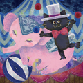 月明かりのサーカス 猫の絵本風壁紙きせかえ