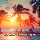 Tropical Beach Sunset Zeichen