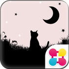 Cute Wallpaper Moonlight Cat icône