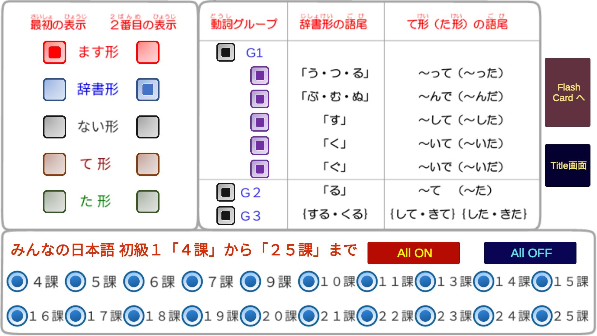 日本語動詞活用フラッシュカード 音声付き みんなの日本語 ４ ２５課 For Android Apk Download