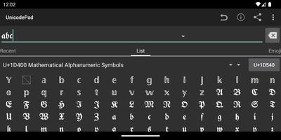 Unicode Pad syot layar 3