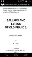 Ballads and Lyrics of Old France Affiche