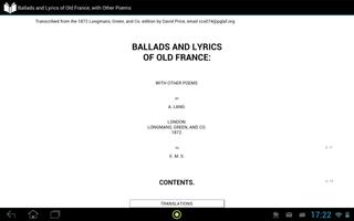 Ballads and Lyrics of Old France ảnh chụp màn hình 2