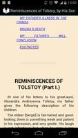 Reminiscences of Tolstoy تصوير الشاشة 1