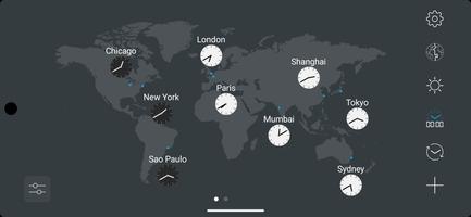 map:clock - World Map & Clock Cartaz