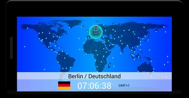 Welt Zeit Karte Plakat